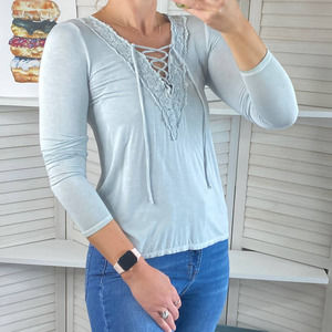 American Eagle blue soft and sexy lace up top